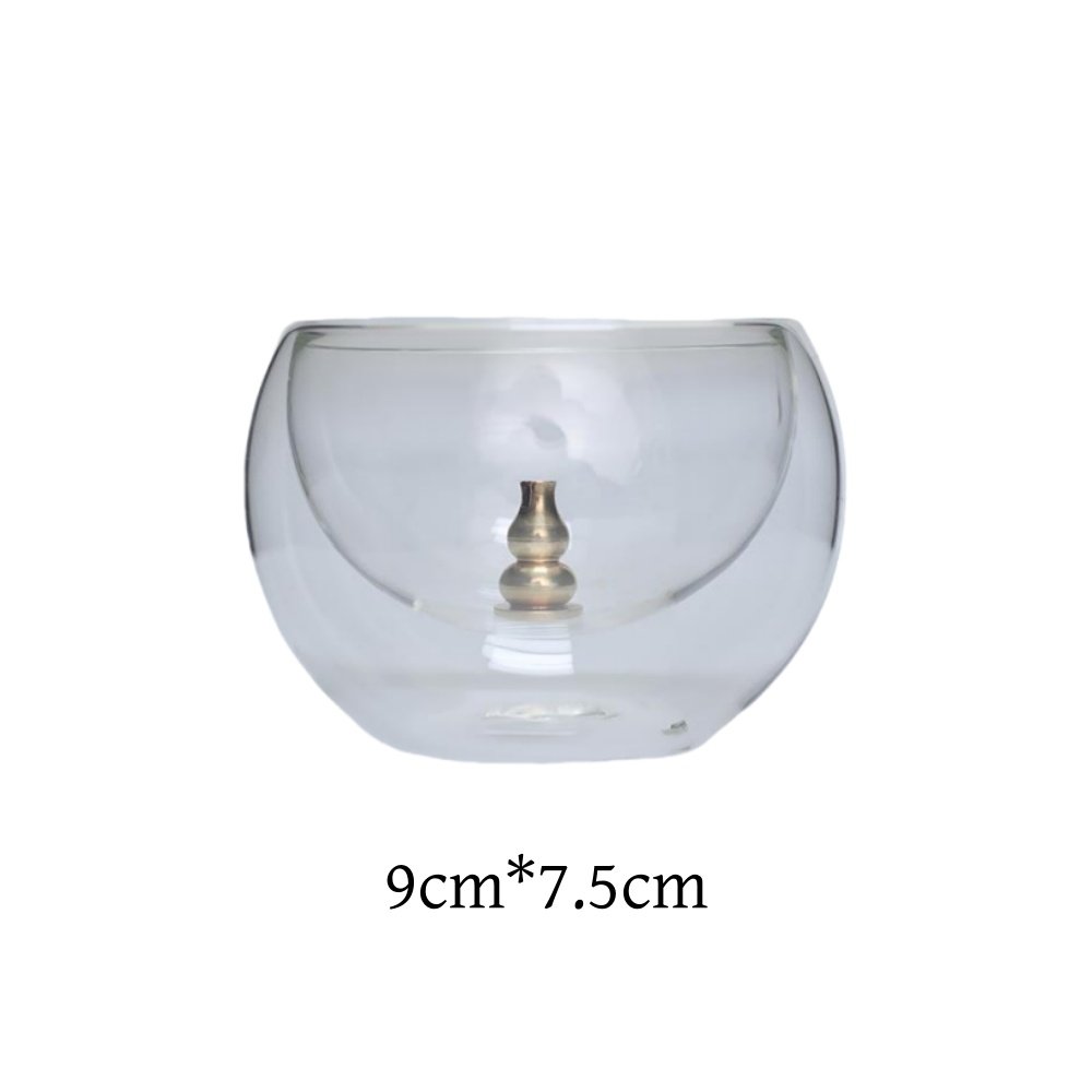 Simple Elegant Double Wall Clear Glass Incense Burner Bowl Simple Elegant Double Wall Clear Glass Incense Burner Bowl