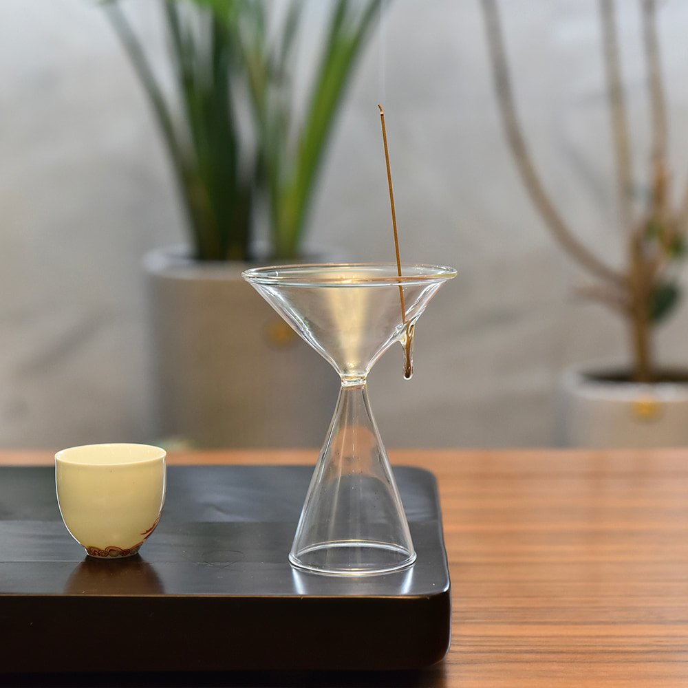 Simple Hourglass Shaped Stick Incense Burner Holder Glass for Home Simple Hourglass Shaped Stick Incense Burner Holder Glass for Home