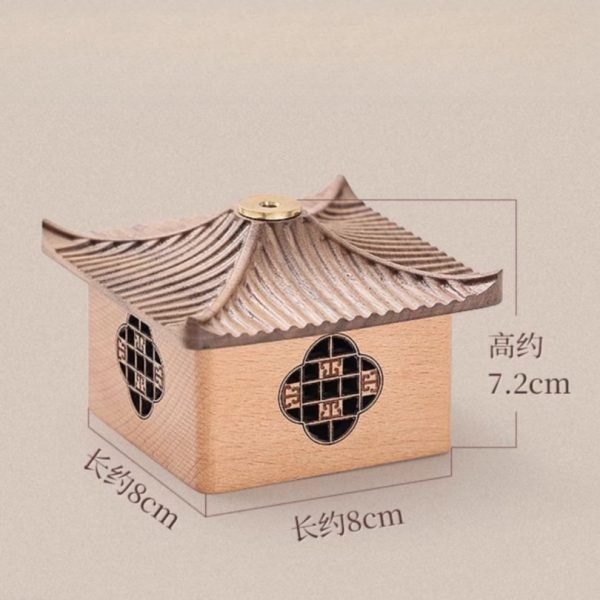 Small Antique Handmade Log Cabin Smoking Incense Burner Holder for Sale