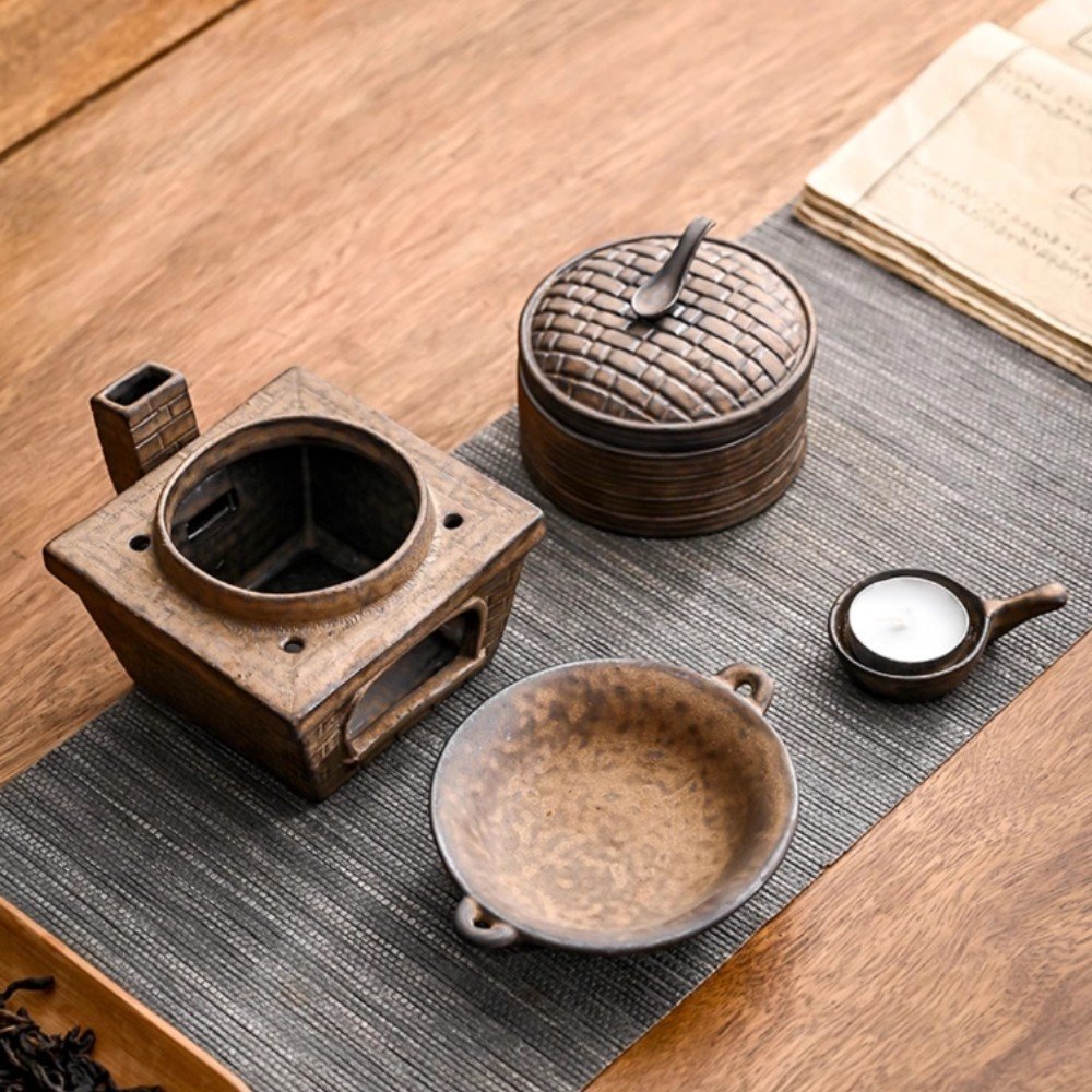 Small Baking Furnace Shaped Stove Ceramic Candle Burning Oil Incense Burner Small Baking Furnace Shaped Stove Ceramic Candle Burning Oil Incense Burner