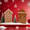 Small Ceramic Hand Painted Christmas Gingerbread House Incense Burner Holder