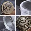 Small Hammered Japanese Glass Coil Incense Burner Bowl with Hollowed Alloy Lid