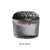 Small Hammered Japanese Glass Coil Incense Burner Bowl with Hollowed Alloy Lid