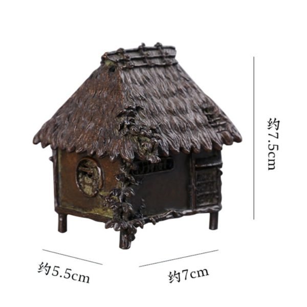 Small Handcrafted Antique Pure Copper House Incense Burner