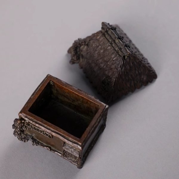 Small Handcrafted Antique Pure Copper House Incense Burner