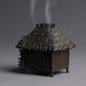Small Handcrafted Antique Pure Copper House Incense Burner