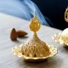 Small Portable Handhold Golden Metal Arabic Church Incense Censer Burner