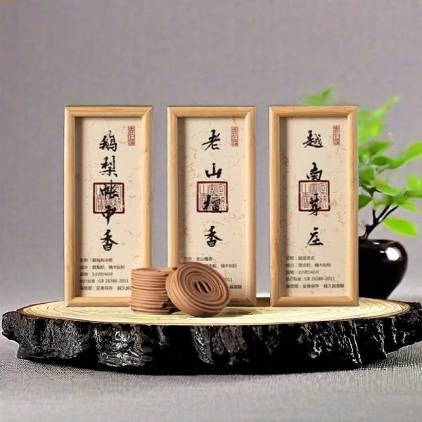Small Premium Handmade Vietnam Agarwood Goose Pear and Sandalwood Coil Incense