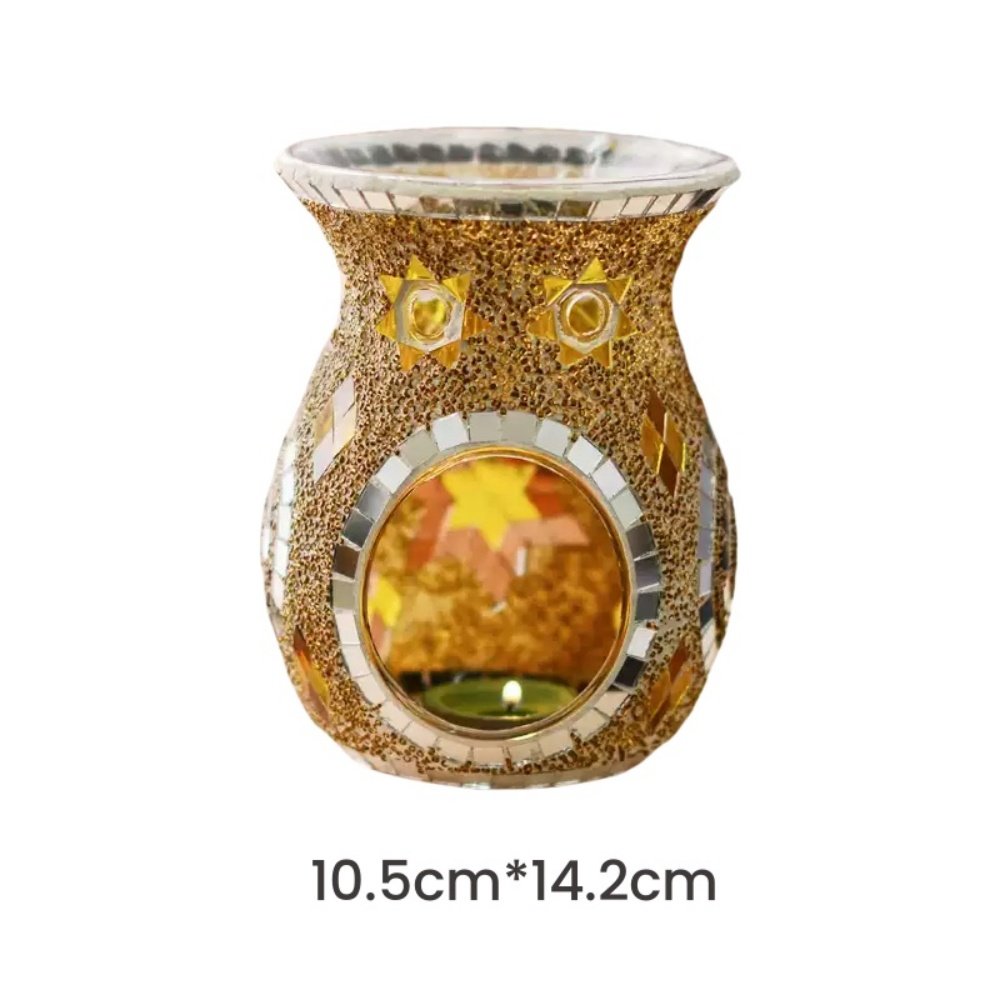 Vintage Mosaic Glass Oil Fragrance Candle Incense Burner Holder for Home Decor Vintage Mosaic Glass Oil Fragrance Candle Incense Burner Holder for Home Decor