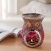 Vintage Mosaic Glass Oil Fragrance Candle Incense Burner Holder for Home Decor