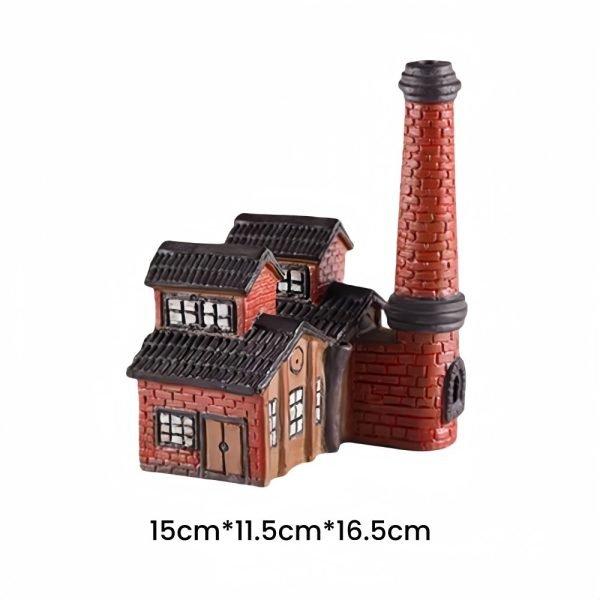 Vintage Red Wall Village Ceramic Log Cabin House Burning Incense Burner for Sale