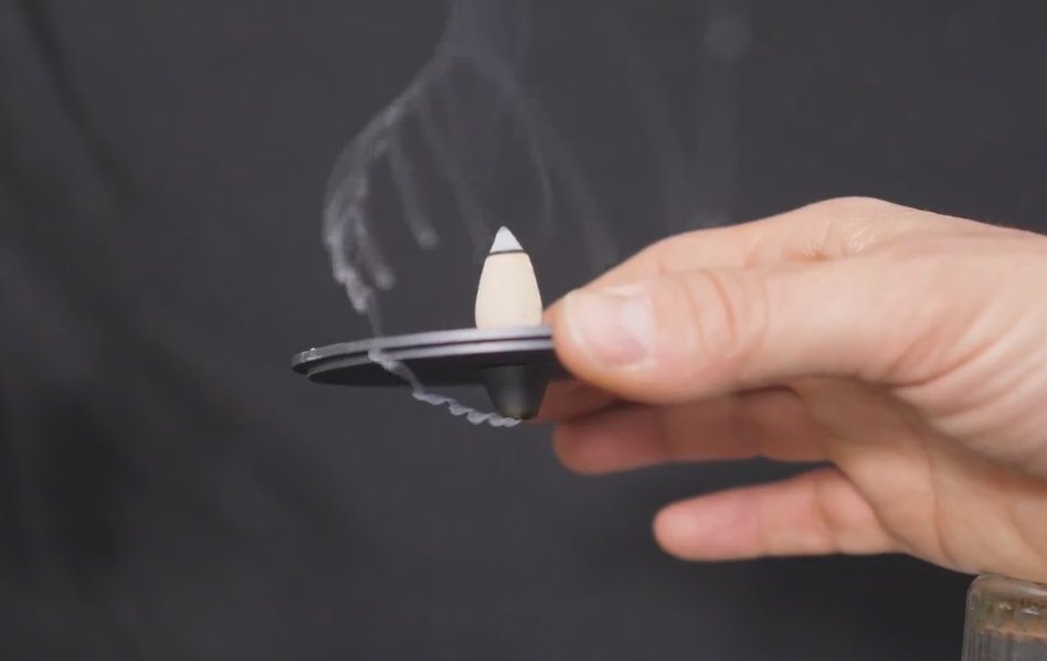 backflow incense cones effects via low-pressure zone