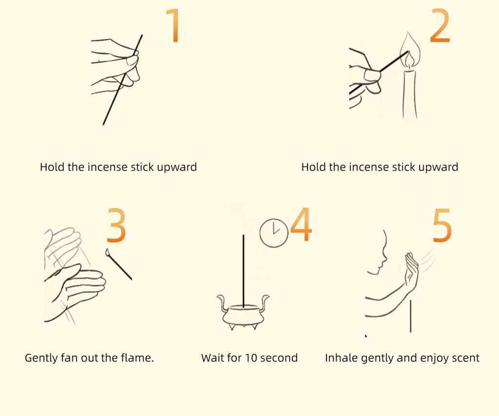 Five Steps Explaining How to Use Incense Sticks