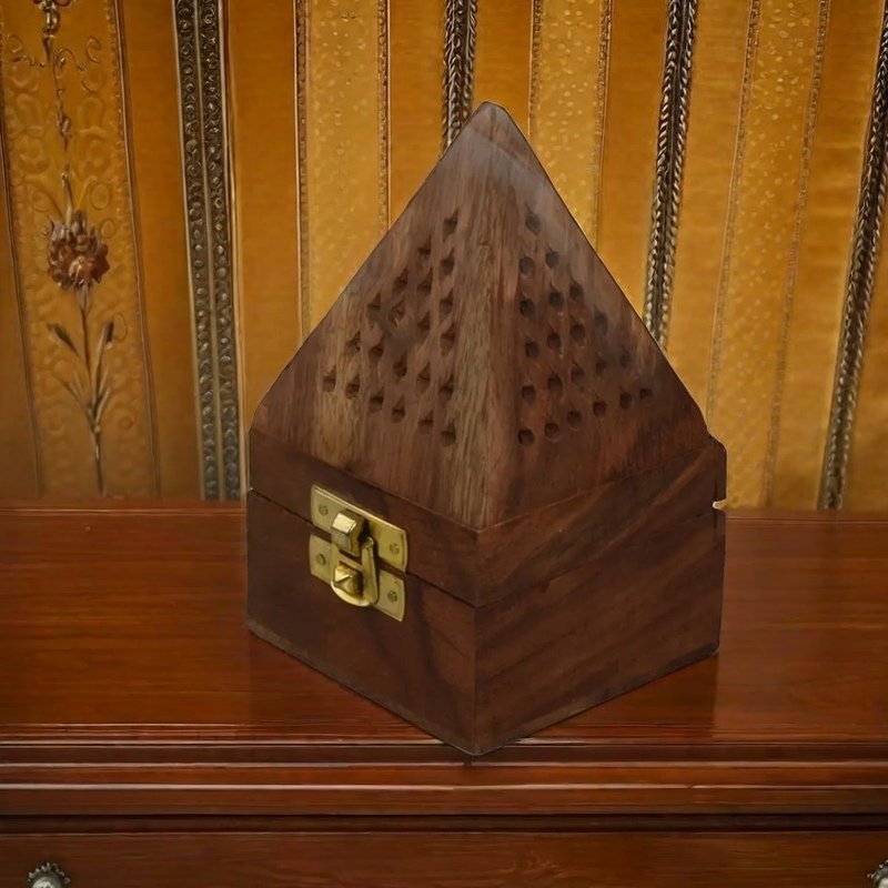 Handmade Rosewood Wooden Conical Coffin Cone Incense Burner Holder Handmade Rosewood Wooden Conical Coffin Cone Incense Burner Holder