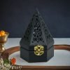 Black Wooden Catholic Censer Conical Coffin Box Burning Cone & Charcoal Incense Holder