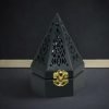 Black Wooden Catholic Censer Conical Coffin Box Burning Cone & Charcoal Incense Holder