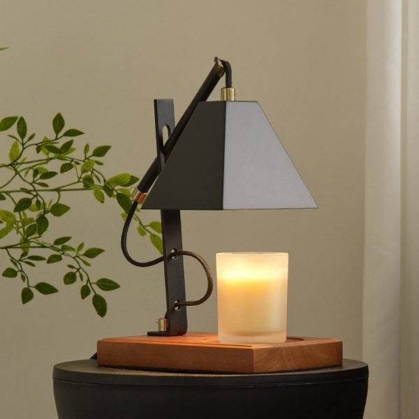 Adjustable Black Metal Electric Candle Warmer Lamp with Timer and Dimmer