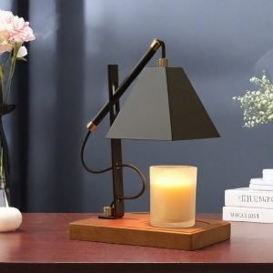 Adjustable Black Metal Electric Candle Warmer Lamp with Timer and Dimmer