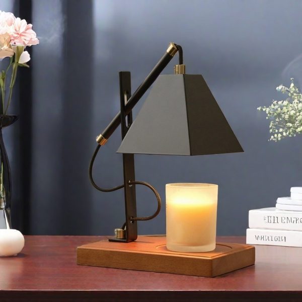 Adjustable Black Metal Electric Candle Warmer Lamp with Timer and Dimmer