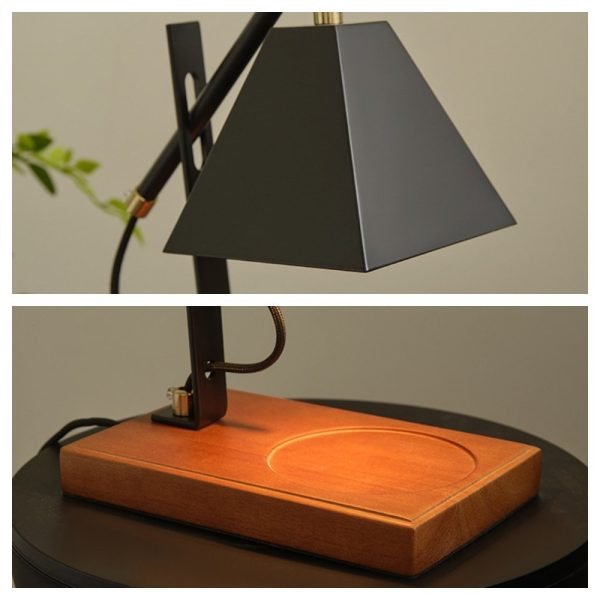 Adjustable Black Metal Electric Candle Warmer Lamp with Timer and Dimmer