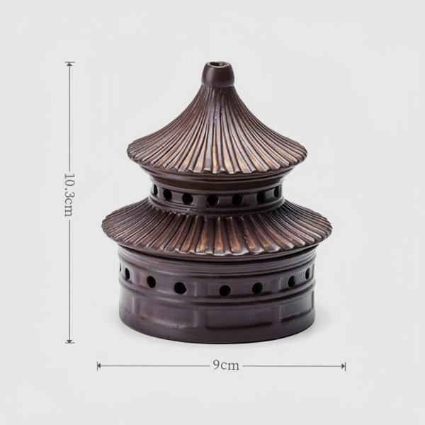 Antique Japanese Tower Shaped Ceramic Burning Conical Incense Holder for Sale