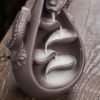 Antique Handmade Purple Clay Cascading Dragon Backflow Incense Fountain Burner