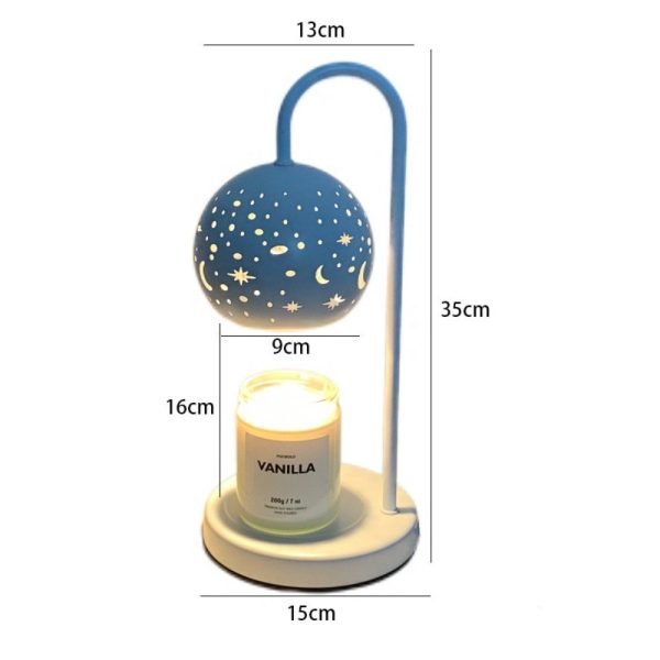 Best Carved Star with Moon Iron Glass Electric Dimmable Candle Lamp Warmer with Timer