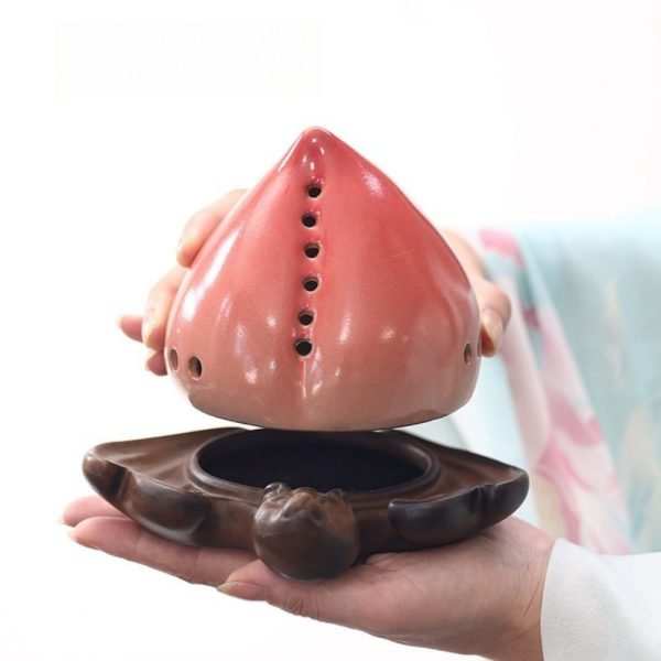 Best Chinese Peach Shaped Ceramic Coil Burning Incense Holder