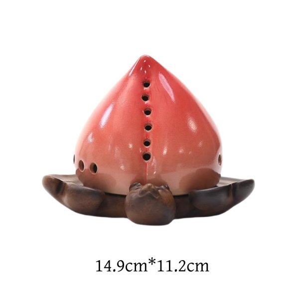 Best Chinese Peach Shaped Ceramic Coil Burning Incense Holder