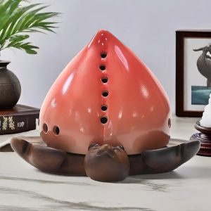 Best Chinese Peach Shaped Ceramic Coil Burning Incense Holder