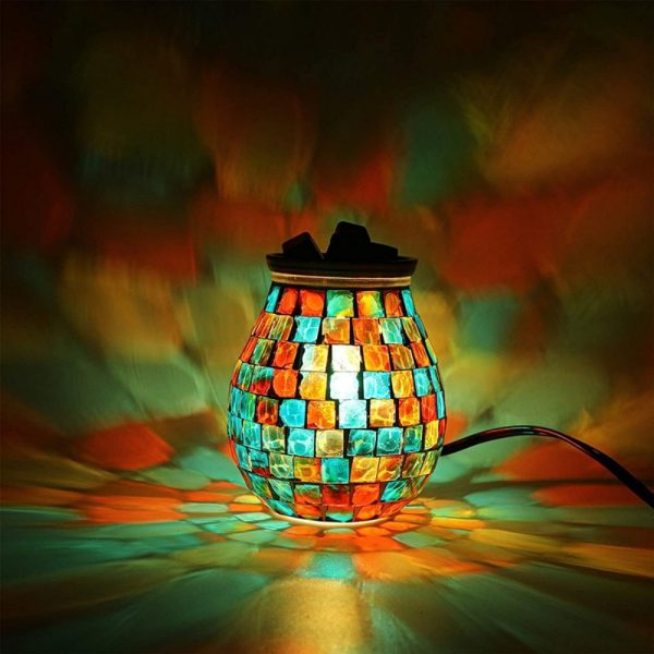Best Colorful Mosaic Glass Electric Wax Candle Warmer for Home Decor