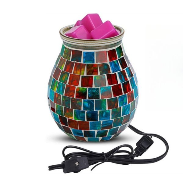 Best Colorful Mosaic Glass Electric Wax Candle Warmer for Home Decor