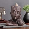 Best Creative Groot Tree man Ceramic Backflow Incense Fountain Holder Waterfall