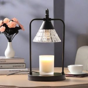Best Decorative Metal Glass Electric Dimmable Candle Warmer Lantern with Timer