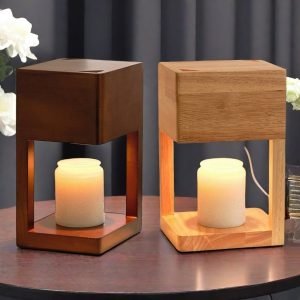 Best Decorative Wood Dimmable Electric Night Light Candle Warmer Lanterns