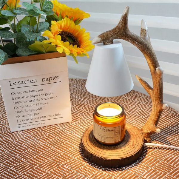 Best Deer Horn Resin Dimmable Light Bulb Candle Heating Lamp with Timer