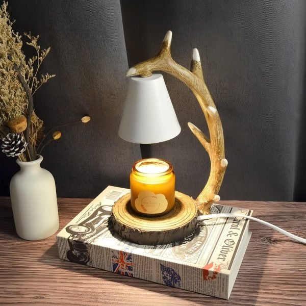 Best Deer Horn Resin Dimmable Light Bulb Candle Heating Lamp with Timer