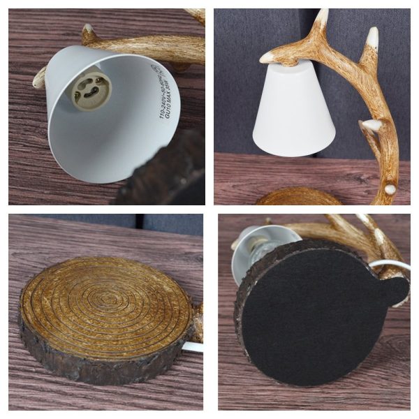Best Deer Horn Resin Dimmable Light Bulb Candle Heating Lamp with Timer