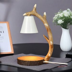 Best Deer Horn Resin Dimmable Light Bulb Candle Heating Lamp with Timer