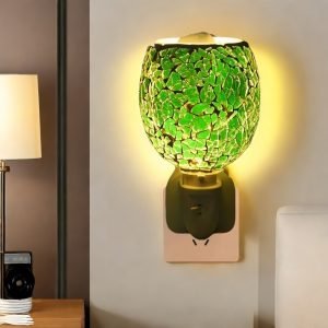 Best Green Mosaic Handmade Glass Night Light Electric Wall Plug In Candle Wax Heater