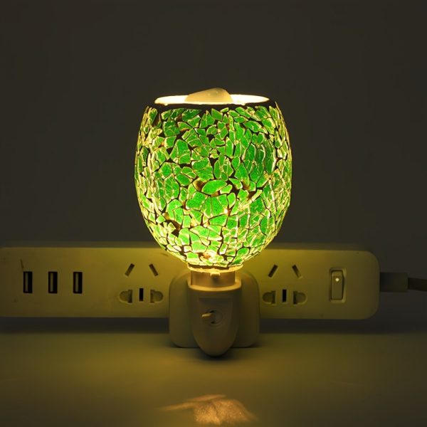 Best Green Mosaic Handmade Glass Night Light Electric Wall Plug In Candle Wax Heater