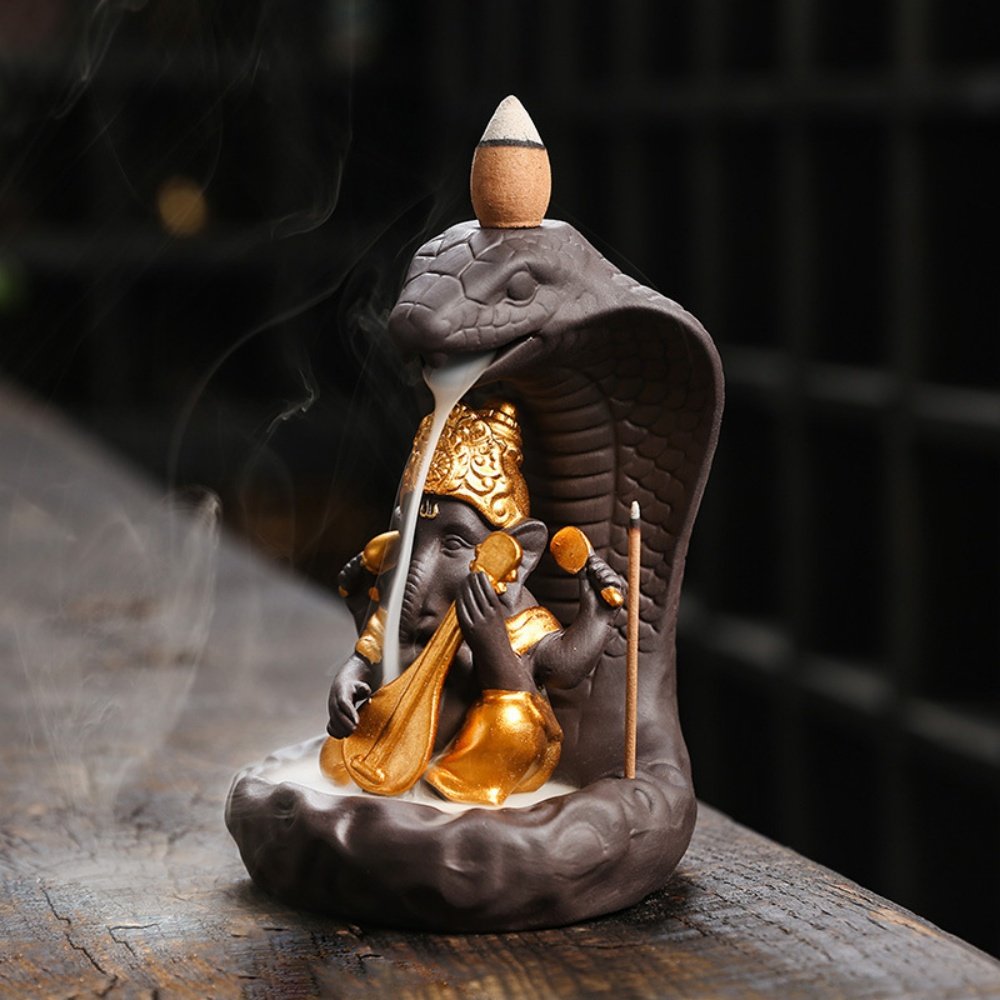 Best Indian Ganesha Buddha Snake Ceramic Incense Fountain Back Flow Burner Best Indian Ganesha Buddha Snake Ceramic Incense Fountain Back Flow Burner
