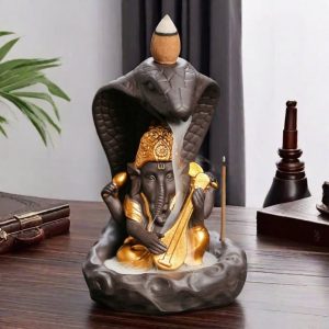 Best Indian Ganesha Buddha Snake Ceramic Incense Fountain Back Flow Burner