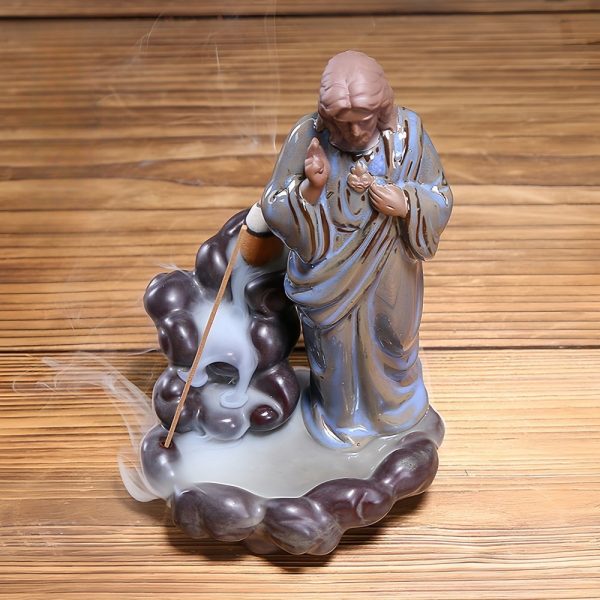 Best Jesus Ceramic Backflow Cascading Incense Burner Decoration