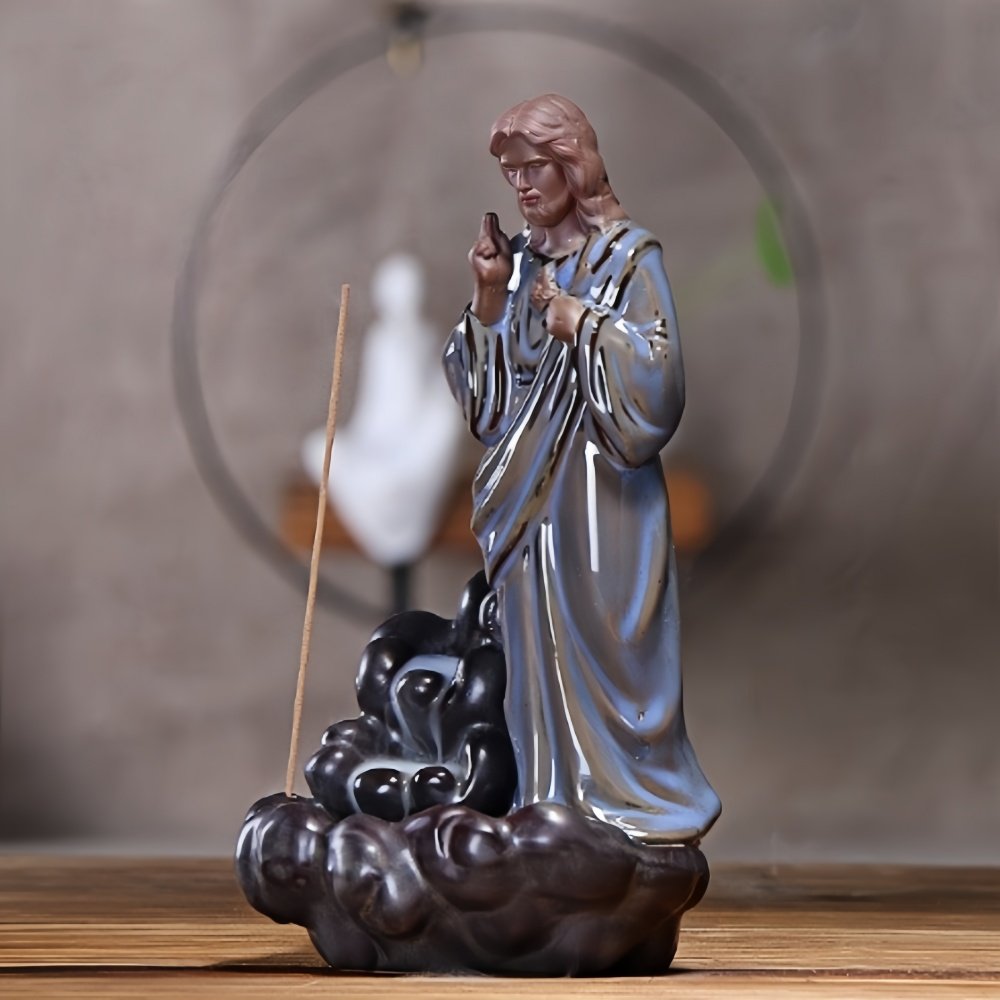 Best Jesus Ceramic Backflow Cascading Incense Burner Decoration Best Jesus Ceramic Backflow Cascading Incense Burner Decoration
