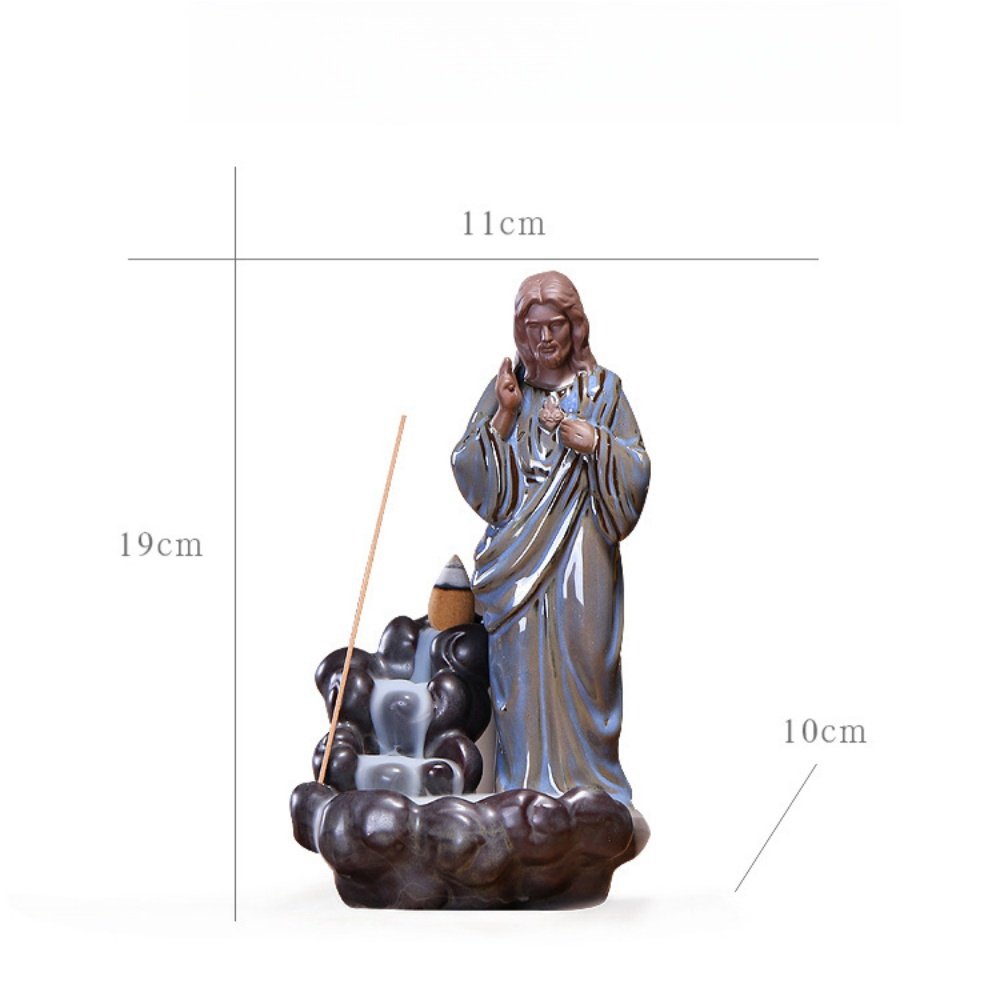 Best Jesus Ceramic Backflow Cascading Incense Burner Decoration Best Jesus Ceramic Backflow Cascading Incense Burner Decoration