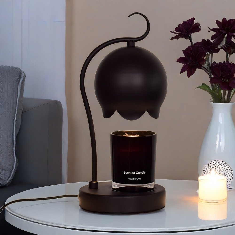 thumbnail image 2 of Ceramic Flower Candle Warmer Lamp - Adjustable Height With Timer & Dimmer, Gold Base 2 of 9