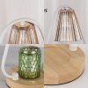 Best Modern Glass Dimmable Electric Candle Warmer Lanterns Wax Lights with Wooden Base