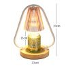 Best Modern Glass Dimmable Electric Candle Warmer Lanterns Wax Lights with Wooden Base