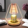 Best Modern Glass Dimmable Electric Candle Warmer Lanterns Wax Lights with Wooden Base